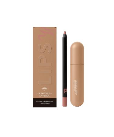 G n rique 2-in-1 Lip Combo: Lip Pencil + Matte Lipstick Nude Makeup Kit Lip Gloss Tints for Women Lip Pencil Lip Lifter Glossy Lip Gift