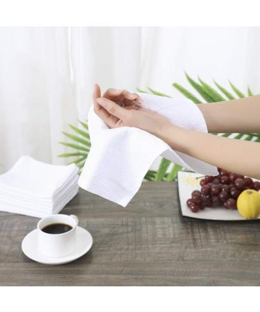 Highly Absorbent 100% Cotton Kitchen Dishcloths - 12 Pack White Dish Rags for Washing Dishes and Cleaning (11 x 11 Inches) - Buy Online on GoSupps.com