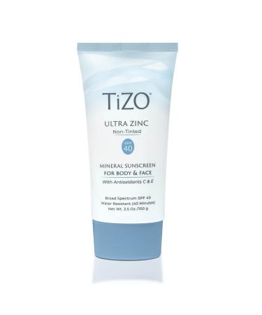 TIZO Ultra Zinc Body & Face Sunscreen Non-Tinted SPF 40  3.5 oz