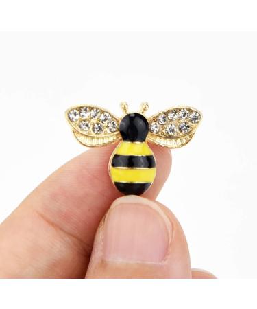 20 pcs Yellow Enamel Bee Charms Pendants - Rhinestone Embellishments for Halloween DIY Crafts - Buy Online on GoSupps.com