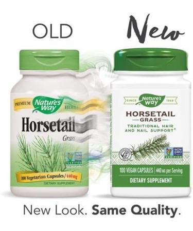 Natures Way Horsetail Grass 400mg 100 Vegetarian Capsules - Pack of 3 Bottles - Buy Online on GoSupps.com