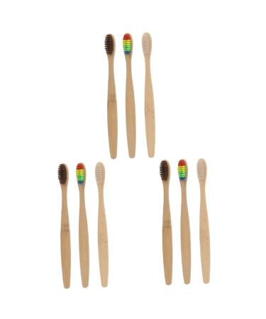FRCOLOR 9 Pcs White Bristle Toothbrush Soft Bristle Toothbrush Sustainable Toothbrush Toothbrush Toothbrush Bamboo Kraft Paper Box Soft Fur Travel
