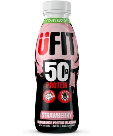 UFIT High 50g Protein Shake - Strawberry Flavour - Pack of 8 - 17.6 Fl Oz. - Buy Online on GoSupps.com