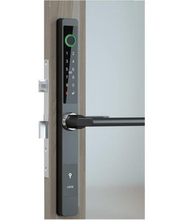 APP Waterproof Smart Fingerprint Password Lock Bridge-Cut Aluminum Alloy for Outdoor Push Pull Sliding Frame Glass Door (Color : Silver A 8535) (Black a 8560) - Buy Online on GoSupps.com
