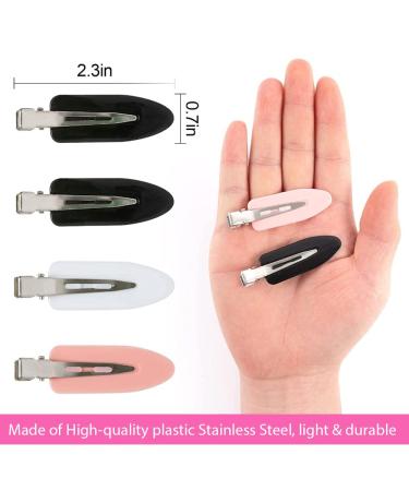 8 Pcs No Bend Hair Clips - Duck Bill Styling Clips for Salon Hairstyles - Black, White, Pink - Buy Online on GoSupps.com