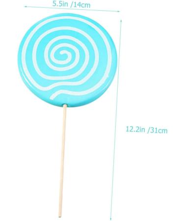 VILLFUL 2pcs Simulation Lollipop Popular Toys Lollipop Props Large Music Decor Lollipop Display Lollipop Photo Lollipop for Photo Bulk Toys Candy Cane Pool Party Wooden Ornament Oversized Blue 35X14X1CM - Buy Online on GoSupps.com