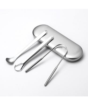 Matybobe oral tongue covering cleaner 3-part tongue scrubber for adults and children medical metal stainless steel ideal for professional oral hygiene reduced bad breath