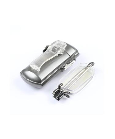 Added borderless foldable mini metal blue light filter Reading glasses for women and men Lightweight anti-blue computer glasses with glasses case gray 2.0 x