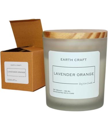 EARTH CRAFT Aromatherapy Scented Candles - Handmade Soy Candles for Home Decor Bedroom & Bath - Non Toxic Smokeless Lavender Orange Aroma - Buy Online on GoSupps.com