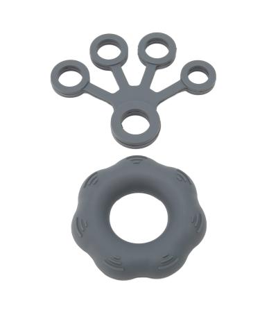 Hand Grip Strengthener Finger Exerciser Silicone Washable Soft Reduce Stiffness for Weak Hands Dark Grey