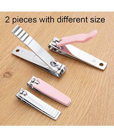 Rocutus 2pcs/Set Portable Nail Clippers Set - Pink Manicure Tools for Adult Pedicure and Foot Care - Buy Online on GoSupps.com