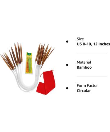 KnitPal 12-inch Short Circular Knitting Needles Set - 11 Sizes for Babies, Sleeves, Socks - Free Patterns eBook - US 0-10 (2-6mm) - Buy Online on GoSupps.com
