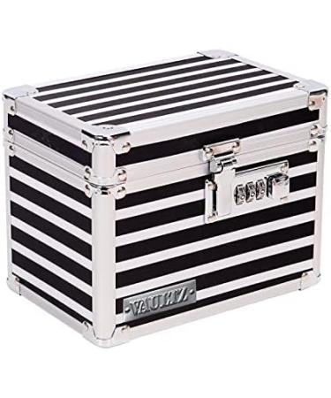 Vaultz Medicine Lock Box with Combination Lock - 5x7x5 Cabinet Safe - Black & White Stripes - Buy Online on GoSupps.com