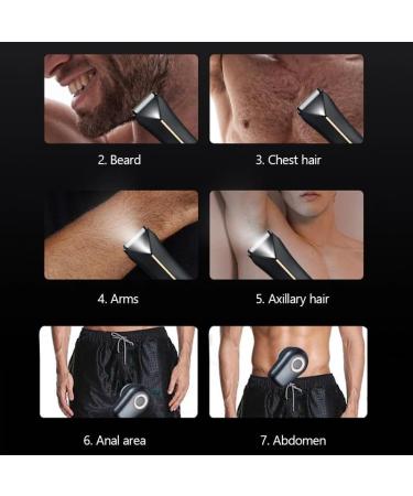 Buy 2-in-1 Men's Electric Hair Clipper & Groin Trimmer - Rechargeable Body Grooming Razor for Pubic & Bikini Hair Removal - Buy Online on GoSupps.com