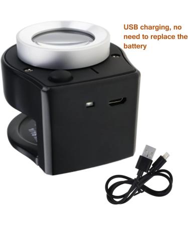 JEYUME 30X Loupe Magnifier with 6 LED Lights | Rechargeable Portable Jewelers Loupe for Coins, Jewelry, Currency, Stamps | Magnifying Glass with Purple & White Light - Buy Online on GoSupps.com
