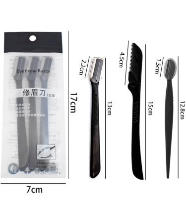 3-Piece Eyebrow Trimmer Set - Portable Face Razors & Hair Remover Tools for Perfect Brows | International Shipping Available - Buy Online on GoSupps.com