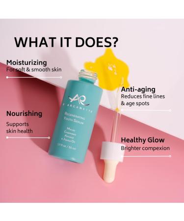 D Arganette Regenerating Youth Serum - Anti-Aging Facial Oil with Marula Grapeseed Almond & Jojoba Oil | Moisturizer for Dry Skin Fine Lines & Wrinkles | 1.7 oz Made in USA - Buy Online on GoSupps.com