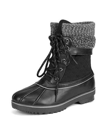DREAM PAIRS Women's Mid Calf Waterproof Winter Snow Boots 8 Black-01