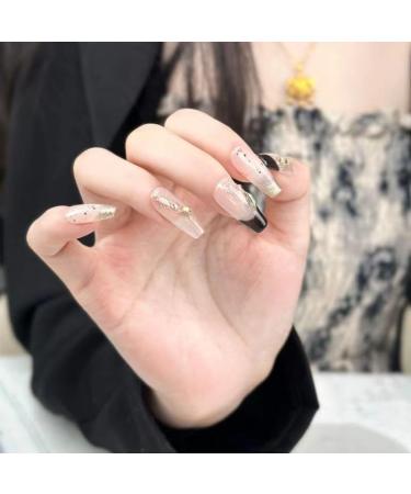 Temperament nail art temperament color matching pure hand-made nail art wear alloy flash diamond French nude nail patch.(XS) - Buy Online on GoSupps.com