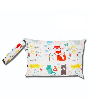 Egurs Wetbag Waterproof Reusable Diaper Bag Nappy Bag White Zoo S 22 * 15cm S 22*15cm White Zoo
