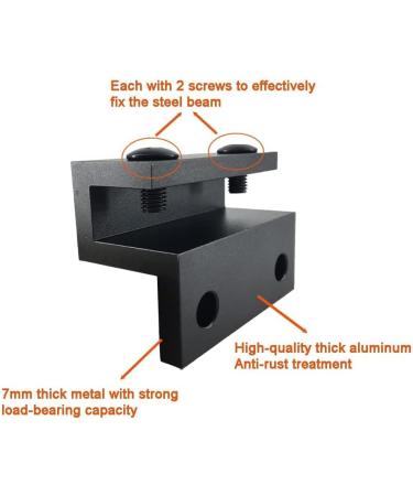 Vanroug Robust Steel Beam Clamp | Heavy Pocket Bracket for Muay Thai MMA Training Gymnastics Climbing | 227 kg Load Capacity - Buy Online on GoSupps.com