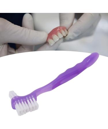 Double-Sided Press Brush for False Teeth Cleaning | Plaque Removal Prosthesis Brush for Seniors | Travel-Friendly Dental Care Tool (Purple) - Buy Online on GoSupps.com