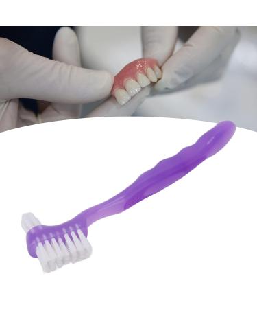 ZJchao False Teeth Cleaning Brush & Portable Denture Container - Elderly Gift for Home & Travel - Purple - Buy Online on GoSupps.com