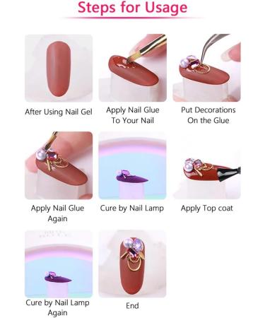 Gold Nail Chain 3D Decoration Charms - 8 Strips, 50cm Glitter Design Metal Punk Studs Jewelry Accessory for Women DIY Manicure - Buy Online on GoSupps.com