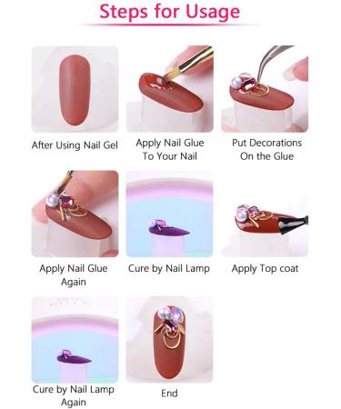 Metallic Nail Chains 3D Charms - Gold & Silver Glitter Nail Studs for Manicure - DIY Nail Art Supplies & Accessories - Buy Online on GoSupps.com