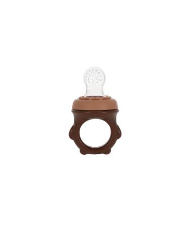 BABYLEDO Baby Fruit Pacifier with Teething Ring | 6+ Months | Safe for Fruits & Vegetables | Cute Bear Design - Duet Brown  - Buy Online on GoSupps.com