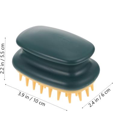 Buy Tovinanna Green Shampoo Brush Set - 3 Silicone Hair Massage Brushes for Scalp Cleaning & Shower - Portable ABS Bathroom Device - Buy Online on GoSupps.com