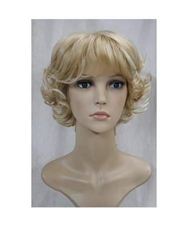 BGHJUE Short Curly Hair Old Lady Granny Wig Wig Cap Fringe Female High Temperature Silk Simulation Natural Brown Brown