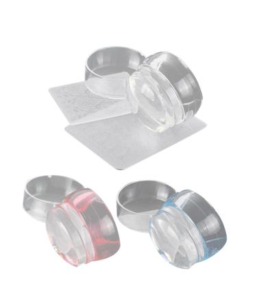 Housoutil 3 Sets Nail Stamp Tool Nail Stamping Polish Manicure Stamper Manicure Tools Nail Stamping Plates Gel Manicure Kit Nail Stamper Tools Nail Tool Finger French Transfer Seal Pp