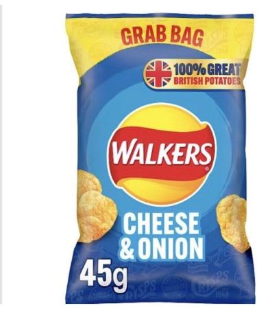 Walkers Cheese & Onion Crisps Case of 32x45g - Buy Online on GoSupps.com