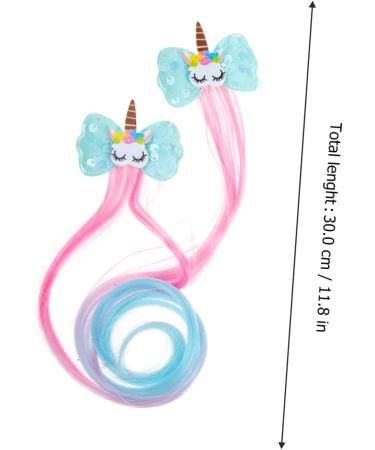 minkissy 3 Pairs Wig Girl Hair Bows Kids Headdress Multi Colors Kids Hair Extensions Hair Extension Barrettes Colored Ponytail Hair Clips Issue Card To Weave Toddler High Temperature Wire - Buy Online on GoSupps.com
