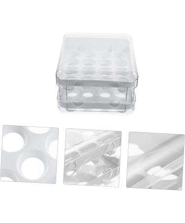 Angoily Egg Storage Box Plastic Container Fridge Accessories Egg Rack Refrigerator Plastic Pp White Egg Tray White 21.5x22.5x14cm - Buy Online on GoSupps.com