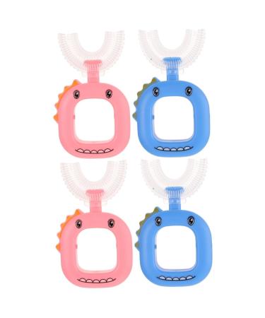 Ultechnovo 4 pieces U-shaped toothbrush for children's tools Sustainable U-toothbrush toothbrushes for children portable children's toothbrush toothbrush made of silicone household products for children baby pp
