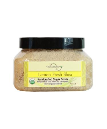 Sugar Scrub USDA Organic and Vegan Lemongrass Body Scrub with Shea Butter Refreshing Gentle Exfoliant Great for Rough Dry Skin Feet and Elbows Coconut Oil and Avocado Oil 8oz Lemongrass 8 Ounce (Pack of 1)