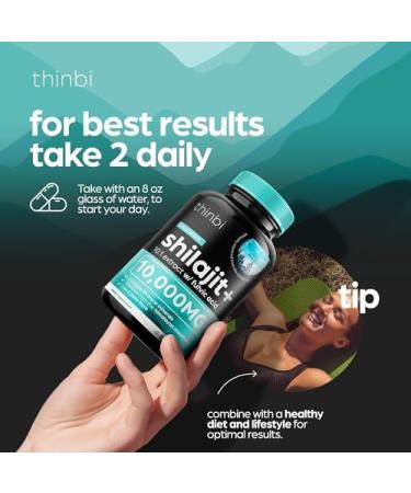 Thinbi Pure Himalayan Shilajit Capsules with Fulvic Acid & Trace Minerals - 90 Count - Buy Online on GoSupps.com