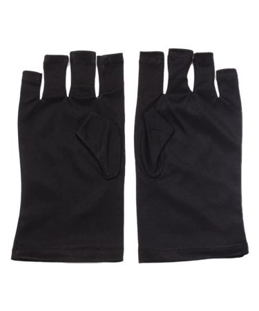 UV Glove Gel Manicures Glove UV Protection Gloves Polish Nail Drye Anti UV Fingerless Gloves 1Pair Black uv protection gloves