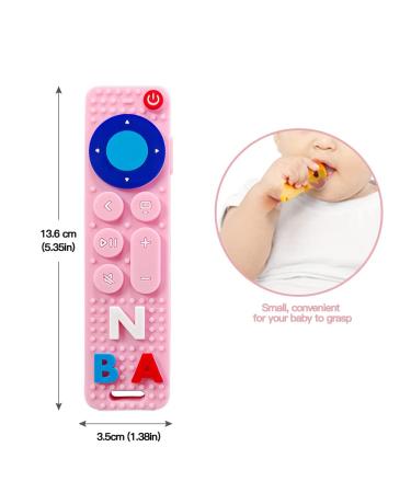 SFCCMM Baby Teething Remote Control Shape Chewing Toy | BPA Free for Toddler 3-24 Months | Baby Teeth Relief Soothe Toy - Pink - Buy Online on GoSupps.com