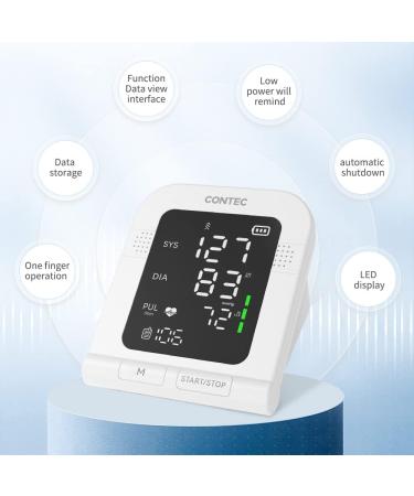 Buy CONTEC08C Automatic Upper Arm Blood Pressure Monitor - Irregular Heartbeat & Hypertension Detector LED Display 200 Sets Memory No Battery Adult Cuff (8.7-13in) - International Shipping Available - Buy Online on GoSupps.com