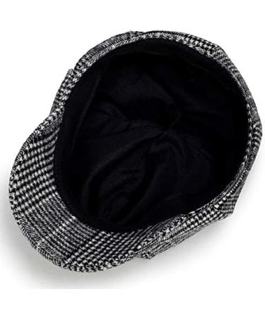 Womens Light Grey Plaid Visor Beret Newsboy Hat Ivy Cabbie Cap - Stylish and Chic - Buy Online on GoSupps.com