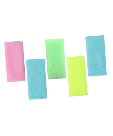 Healeved 5pcs Back Scrub Foam Towel Shower Loofah Sponge Airless Pump Jar Loofah Dish Sponge Body Massage Brush Beauty Sponge Back Rub Bath Towel Bathing Supply Nylon Rub Bath Flower