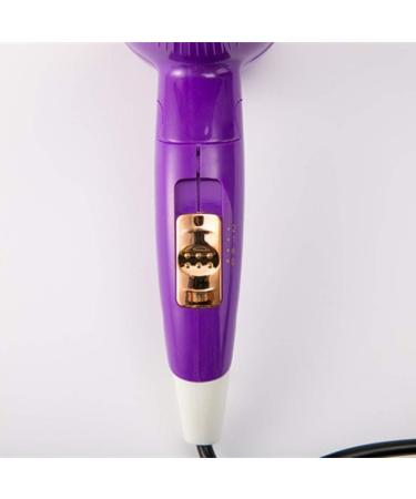 Powerful Hairdryer Travel Hair Dryer Foldable Lightweight Blow Dryer Fast Drying Hair Dryer 1000W with 3 Temperatures DC Motor Overheating Protection Function for Travel and Family Purple Small Gift - Buy Online on GoSupps.com