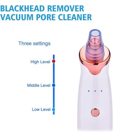 Rechargeable Blackhead Vacuum Remover with 5 Probes - Electric Facial Acne Suction Cleanser - Buy Online on GoSupps.com
