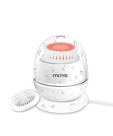 Facial Cleansing Brush Face Scrubber Mriya Electric Sonic Vibration Face Brush for Deep Cleansing Exfoliating Massaging Waterproof Wireless Charging Cleanser Skin Care Device