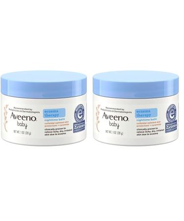Aveeno Baby Eczema Therapy Nighttime Balm with Colloidal Oatmeal Travel Size 1 oz (Pack of 2) 1 Ounce (Pack of 2)