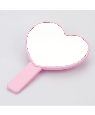 BinaryABC Heart Shaped Handheld Mirror - Travel Makeup Cosmetic Mirror (Pink) - Buy Online on GoSupps.com