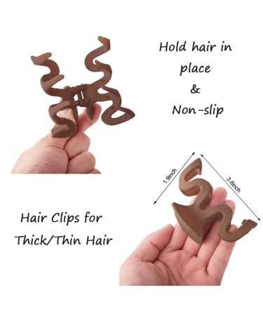 Bmobuo 4PCS Wavy Neutral Hair Clips | Matte Claw Clips for Thick & Thin Hair | Medium Hair Clips for Women - Hair Accessories - Buy Online on GoSupps.com